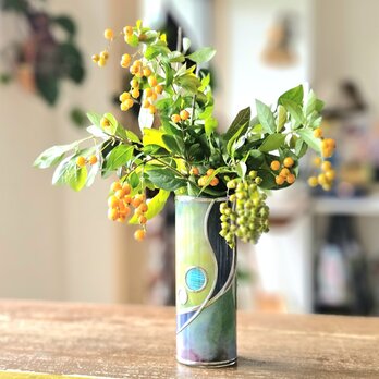 春風の調べ — 1点もの花瓶（グラスアート）