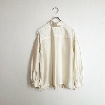 シルクレーヨンポプリン・ハイネックブラウス