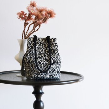 数量限定!   イタリア製　ブークレファンシーツイード　モノトーン　　2way ポシェットマリンバッグ　ミニショルダー　