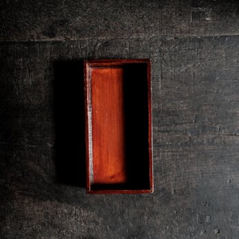 深く美しい色味◆味のある野弁当　小物入れなどに。古物　古民家　骨董・antiques　拭き漆　明治~大正期 i3