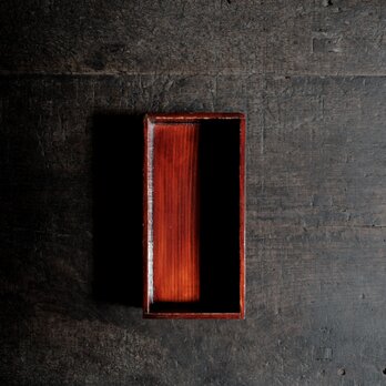 深く美しい色味◆味のある野弁当　小物入れなどに。古物　古民家　骨董・antiques　拭き漆　明治~大正期 i4