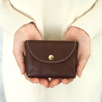たっぷり入るコンパクト財布（焦茶）