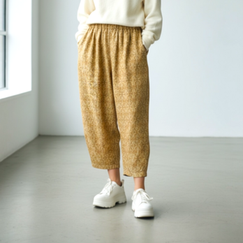 コクーンパンツ【送料込み】着物リメイク　ベージュ