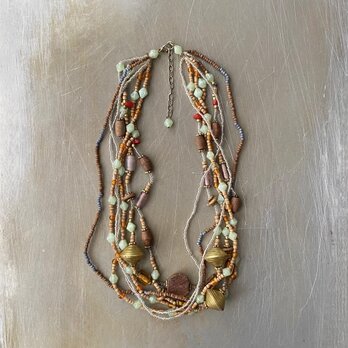 Vintage retro colorful mix beads necklace