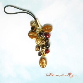 珈琲豆ストラップ＊ガーネット