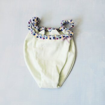 ガーゼのショーツ【薄緑×扇】ラテックスアレルギー対応