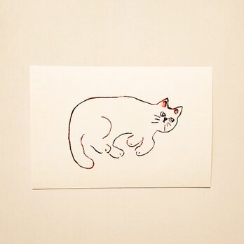 ㊲「猫（ドローイング）」ポストカード同柄3枚セット　絵葉書 メッセージカード イラスト　送料無料
