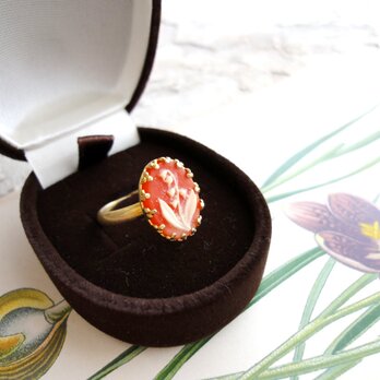 鈴蘭のカメオの指輪 ■ 色が選べる ■ フリーサイズ　9～12号対応　スズラン　すずらん