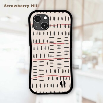 手描き タッチ の シンプル パターン 北欧 グリップケース  耐衝撃 iPhoneケース