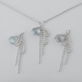[1点もの]選択可Silver925 モスアクアマリンのRibbonペンダントトップ［1090PT］