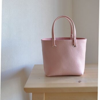 Ｔ様専用オーダー　サイズ他変更☆　レザーミニトート（ レザー細ハンドル ）ピンク