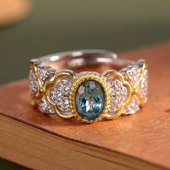 ブルートパーズのリング - 指先で優雅に輝き、どんな場面でも注目を集める R460