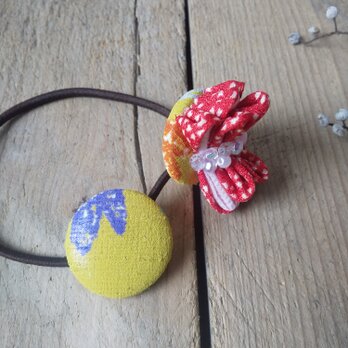 つまみ細工のヘアゴム ちょうちょ