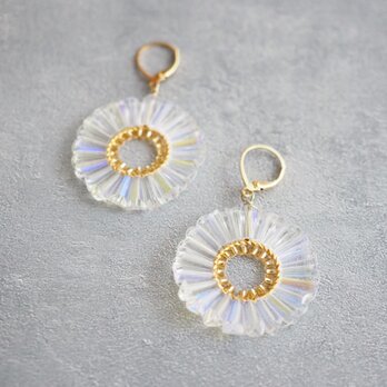 ガラスタワーのリングピアス/イヤリング  （クリア）【受注】