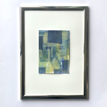 和紙コラージュ/ 原画[森②] /Yuss art 抽象画 インテリア