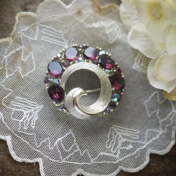 LISNER リスナー アールヌーボー　紫ブローチ　コスチュームジュエリー　