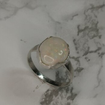 天然オパールリング　スターリングシルバー（SV925)