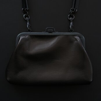 【new】レザーショルダーポーチ ＜鹿革 black＞ ｜TABACO-02