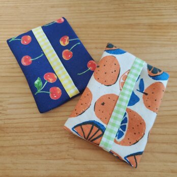 まとめて2個！子供用⭐️ミニポケットティッシュケース キッズ用 柑橘 さくらんぼ