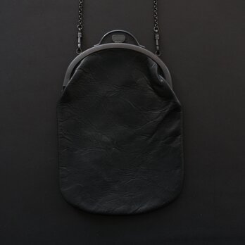 レザーショルダーポーチ　frame porch SHC-301 ＜鹿革 black＞