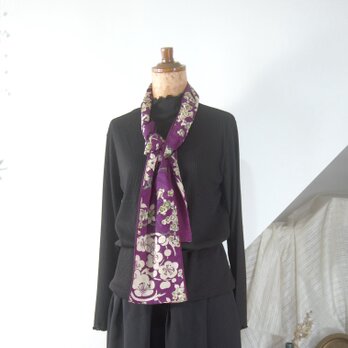 和布を愉しむストール＊椿に梅　【sara-nari】着物リメイク