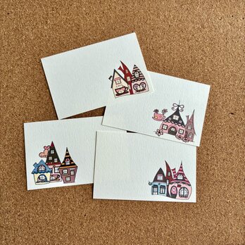 カフェ風イラストメッセージカード　20枚