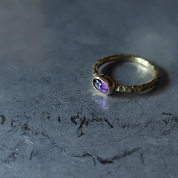 アメジスト真鍮リング#12.5