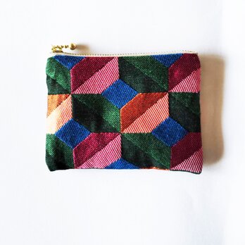 フランス生地　彩の万華鏡ポーチ（S)　コスメ入れ　鍵入れ　カード入れ　薬入れ