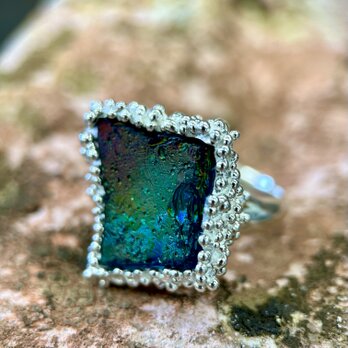 ローマングラスsilverリング(送料無料)