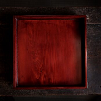 深く美しい色味◆伊勢漆器　胡桃足膳　角盆　古物　古民家　骨董・antiques　明治〜昭和初期　i7