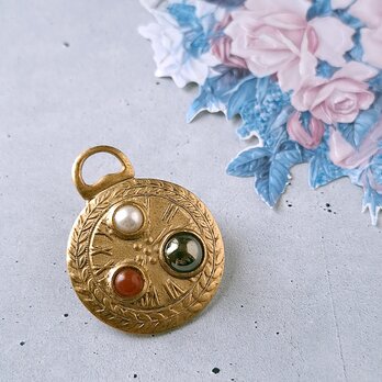 gold pocket watch design ヴィンテージブローチ