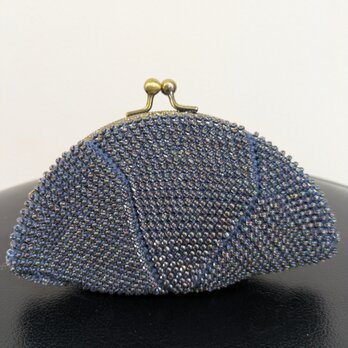 49*ハンドメイド☆ビーズがま口☆コインケース☆ブルー