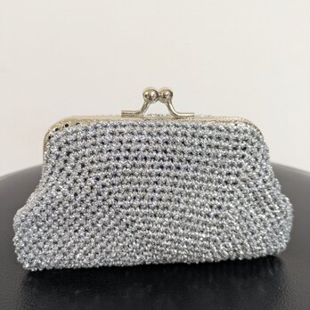 51*ハンドメイド☆がま口☆コインケース☆シルバーラメ