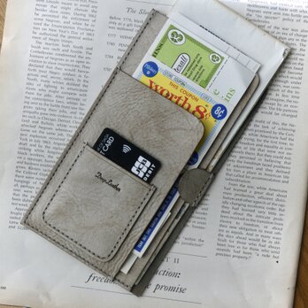 イタリア革チケットホルダー／チケットケース／グレー