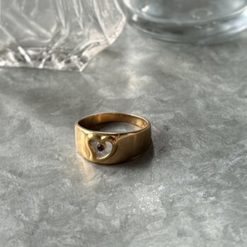 RA154-【 AVON 】エイボン・ヴィンテージリング 1984 Gold Tone Silhouette Heart