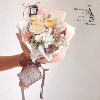 ⋆無料メッセージ付き⋆ 淡いろ花束《ラッピングペーパー色変更可能》