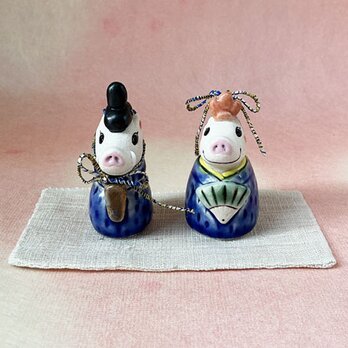 陶器☆小さないのししの雛飾り☆