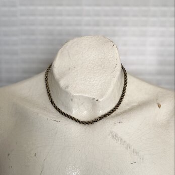 Vintage retro black×gold twist chain necklace