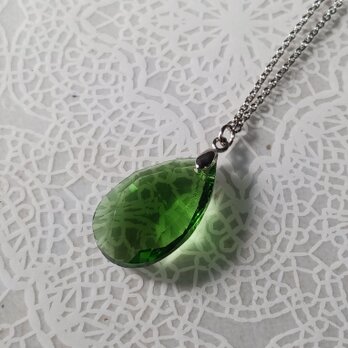 グリーンビーズネックレス　ハンドメイド