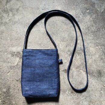 藍染葛布 - Indigo dyed kudzu shoulder bag -
