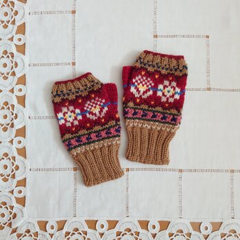 花柄ミトン指出しタイプ✳American Country Brown