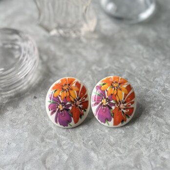 PA481-【 AVON 】エイボン・ヴィンテージピアス 1989 "Passion Flower"