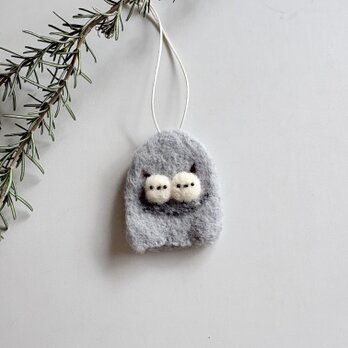 シマシマさんのキーケース　ライトグレー