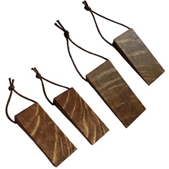 ドアストッパー ミニ ブラウン ③ ドア止め 木製 4こセット くさび ウッドロック 楢無垢材 幅4奥行8.5高さ1.8(cm)