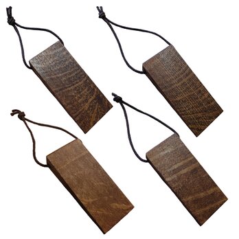 ドアストッパー ミニ ブラウン ⑥ ドア止め 木製 4こセット くさび ウッドロック 楢無垢材 幅4奥行8.5高さ1.8(cm)