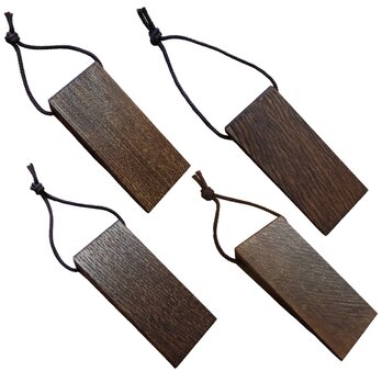 ドアストッパー ミニ ブラウン ⑦ ドア止め 木製 4こセット くさび ウッドロック 楢無垢材 幅4奥行8.5高さ1.8(cm)