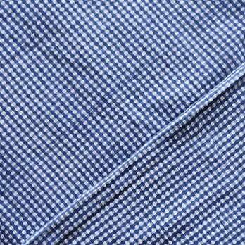 インド ブロックプリント生地 [50cm単位切り売り]サンガネリ ミニチェック スカイブルーXブルー SA IF0452