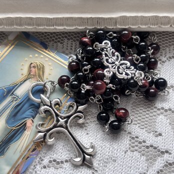 モリオンとレッドタイガーアイのロザリオ