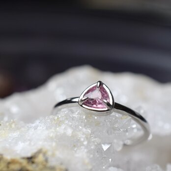 RG10-179 シルバー 非加熱 宝石質 槿花色 スピネル リング ミャンマー産 フリーサイズ 指輪 金属アレルギー対応