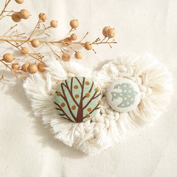 ★くるみボタンブローチ★